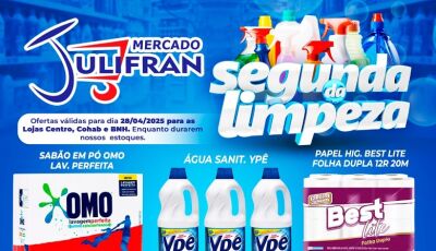 Confira as ofertas da SEGUNDA da LIMPEZA do Mercado Julifran em Fátima do Sul