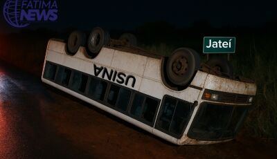 Capotamento de ônibus em Jateí mobiliza equipes de resgate na noite desta quinta-feira