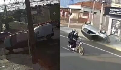 Acidente grave em faixa exclusiva causa capotamento 