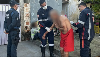Pai e filho saem no soco e idoso fica ferido