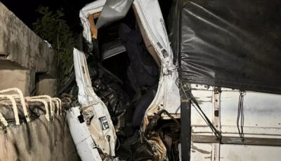 Caminhoneiro morre após colidir contra ponte em construção na BR-163