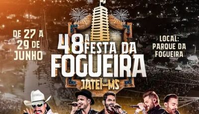 Shows nacionais, rodeio e muito mais, confira programação completa da 48ª Festa da Fogueira de JATEÍ