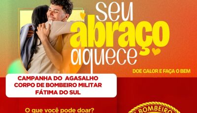 Bombeiros na Campanha do agasalho 'Seu abraço aquece', veja como fazer as doações em Fátima do Sul