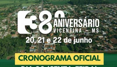 Confira a PROGRAMAÇÃO completa dos shows, cavalgada e rodeio dos 38 anos de VICENTINA