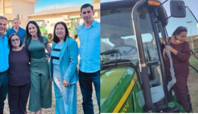 Cileide e Tiquinho: "Novo trator vai apoiar ainda mais a agricultura familiar de Jateí"