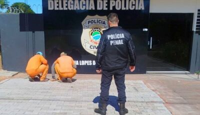 Em Guia Lopes, prédio da segurança pública tem calçamento renovado com mão de obra prisional e paver