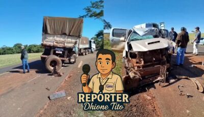 Caminhonete bate na traseira de carreta e motorista fica ferido na MS-157
