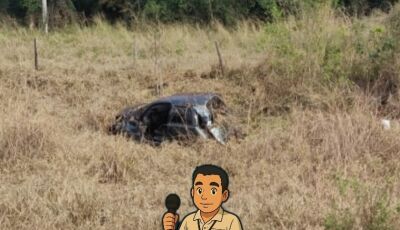 Suspeito capota veículo durante perseguição da PRF em Rio Brilhante
