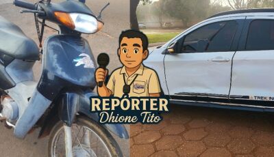 Acidente entre carro e motocicleta é registrado na manhã desta quarta-feira em Fátima do Sul