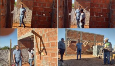 Prefeito vistoria obra e diz que cemitério vai ganhar sanitários até o Dia de Finados em Vicentina