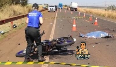Colisão entre moto e carreta na BR-163 resulta em morte em Rio Brilhante