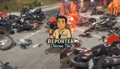 Acidente envolvendo 30 motocicletas deixa oito feridos (Vídeo)