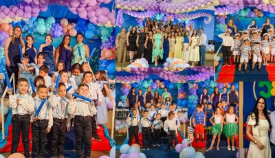Com decoração especial, formatura Escola Antônia Alves Feitosa remete ao fundo do mar em Vicentina