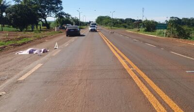 Ciclista adolescente morre atropelado ao tentar cruzar BR 376 entre Dourados e Fátima do Sul