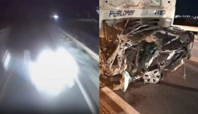 Câmera registra batida com carreta que matou motorista na BR-262