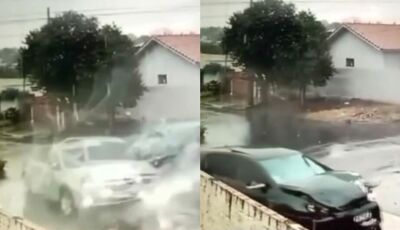 Motorista foge da polícia e causa acidente com capotamento