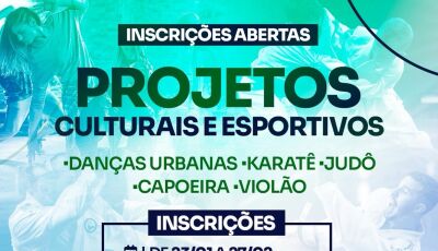 Projetos sociais: Inscrições abertas para cultura e esportes da inclusão e da cidadania em Vicentina