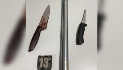 Homem tenta matar esposa a facadas e acaba preso