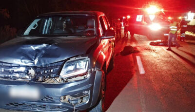 Homem morre após ser atropelado por caminhonete na saída de Dourados para Caarapó