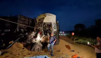 Grave colisão entre 3 carretas mata caminhoneiro de 61 anos na MS-395