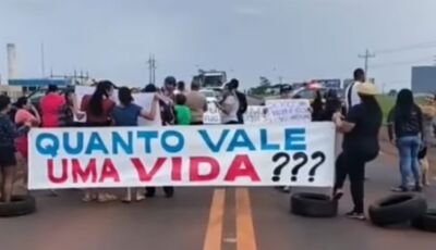 Moradores de Dourados bloqueiam BR-163 na saída Caarapó e exigem segurança após mortes