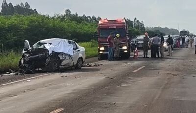 Acidente grave na BR-463 próximo a Ponta Porã deixa uma vítima fatal e provoca congestionamento