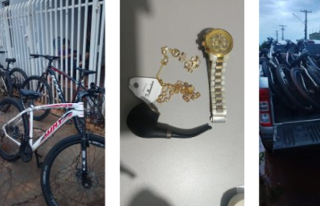 Oito bicicletas e objetos de valor são recuperados após onda de crimes; quatro são presos