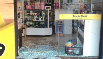 Ladrão 'estoura' porta de vidro e furta loja em cidade do MS