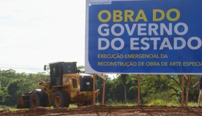 Governo de MS apoia obra emergencial e vai construir nova ponte de concreto sobre Rio do Peixe