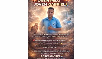 Família pede orações pelo jovem Gabriel, filho do Léo e Gorete de Fátima do Sul