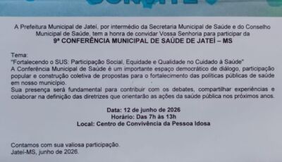 Jateí realiza sua Conferência Municipal de Saúde no dia 12 de junho