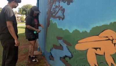 Oficina de grafite transforma paisagem e insere arte urbana em Jateí