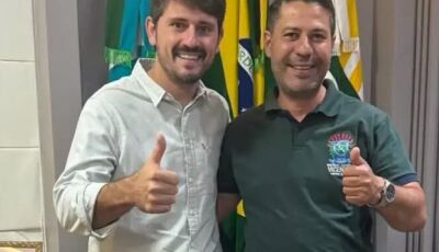 Vicentina: Com presidente Thales, da Assomasul, prefeito Cléber discute fortalecimento dos município