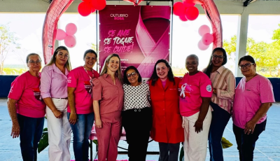Em Jateí, prefeita cumprimenta equipe e acompanha atendimentos na carreta do Hospital de Amor