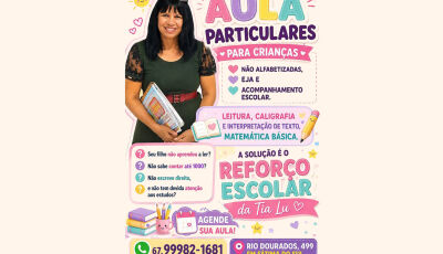 Seu filho não vai bem na escola? Aulas de reforço escolar com a Professora Luzinete em Fátima do Sul