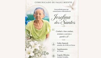 Fatima do sul se despede da pioneira Josefina, viúva do saudoso Lourenço corretor