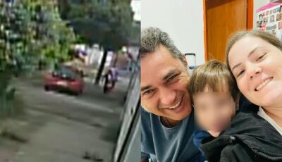 Câmera flagrou suspeito com mochila e bebê no colo depois de feminicídio no MS (vídeo)