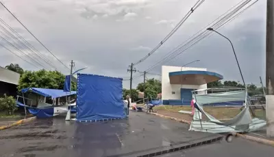 Ventos de 62km/h arrancam barracas de feira em cidade do MS