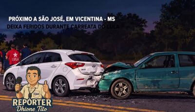 Grave acidente durante carreata em apoio a Lula deixa feridos na MS-147 na entrada São José