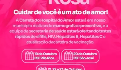 Com ação inédita nos distritos, Vicentina usa carreta contra o câncer no Outubro Rosa