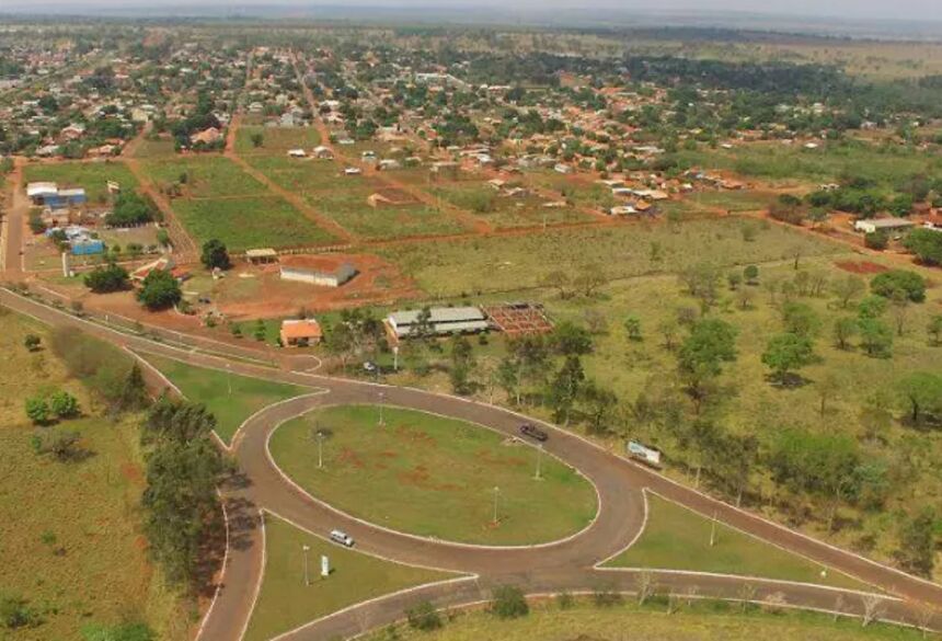 Visão panorâmica da entrada da cidade de Dois Irmãos do Buriti (Foto: Edemir Rodrigues - Governo MS)
