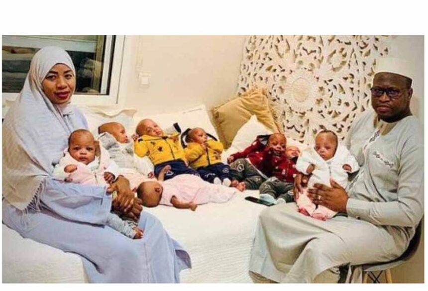 Mãe Halima Cisse deu à luz nove bebês que quebraram recorde mundial na clínica Ain Borja em Casablanca
