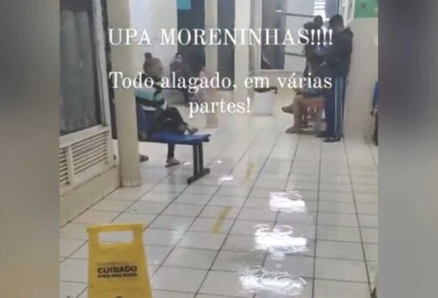UPA Moreninhas mais um vez fica alagada por conta de goteiras - Crédito: Repórter Top