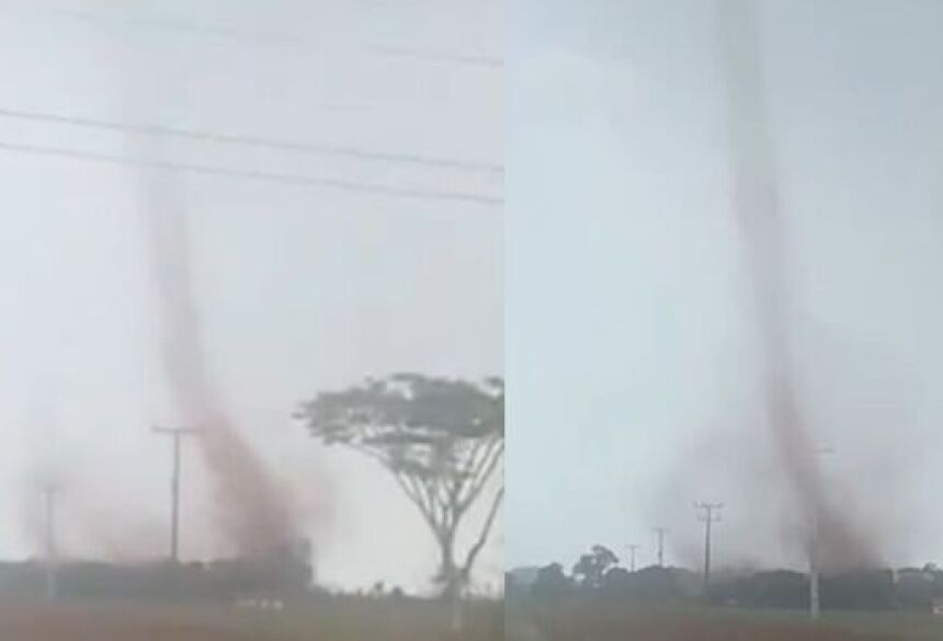 Tornado foi visto na área rural da cidade - Crédito: Foto: Reprodução