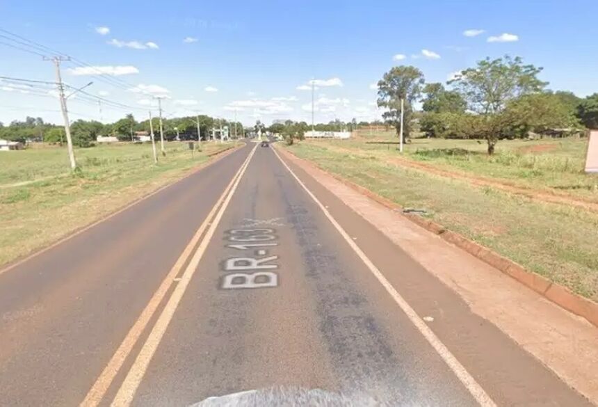 Trecho da BR-163, em Itaquiraí, onde ocorreu o acidente. (Foto: Reprodução/Google) - CREDITO: CAMPO GRANDE NEWS