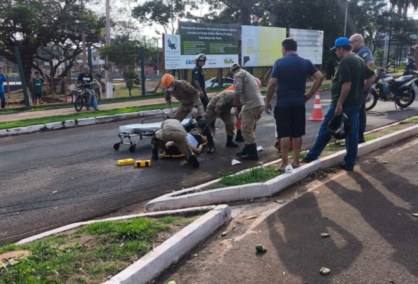 Mulher foi socorrida para o HV