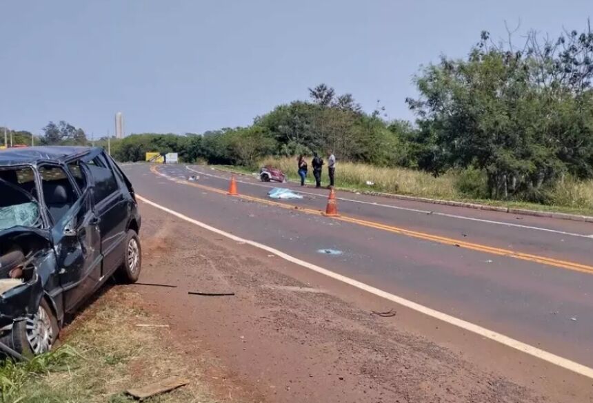 Local do acidente em que motociclista morreu na manhã deste sábado em Dourados 