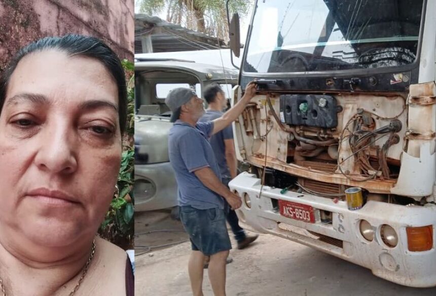 Nilza e caminhão que garantia sustento da família / Repórter Top