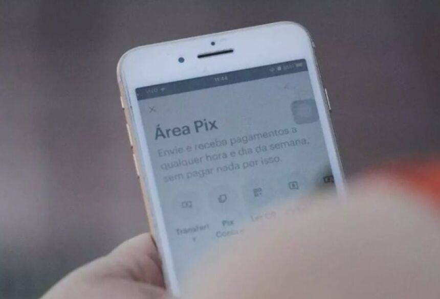 Pessoa usando celular para fazer Pix (Foto: Ilustrativa | Arquivo | Marcos Maluf)