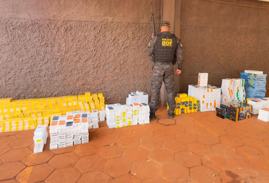 Mercadorias apreendidas foram levadas para a PF de Campo Grande; Foto: Divulgação/DOF